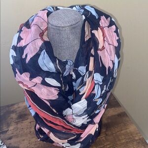Loft Floral Infinity Scarf - Pink and Navy